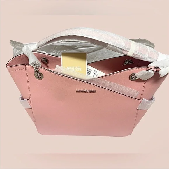 Michael Kors Saffiano Leather LX Tote Jet Set Series NWT Primrose Pink . - Picture 9 of 11